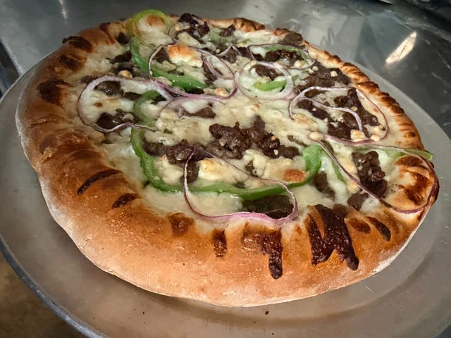 Cheese Steak Pizza.