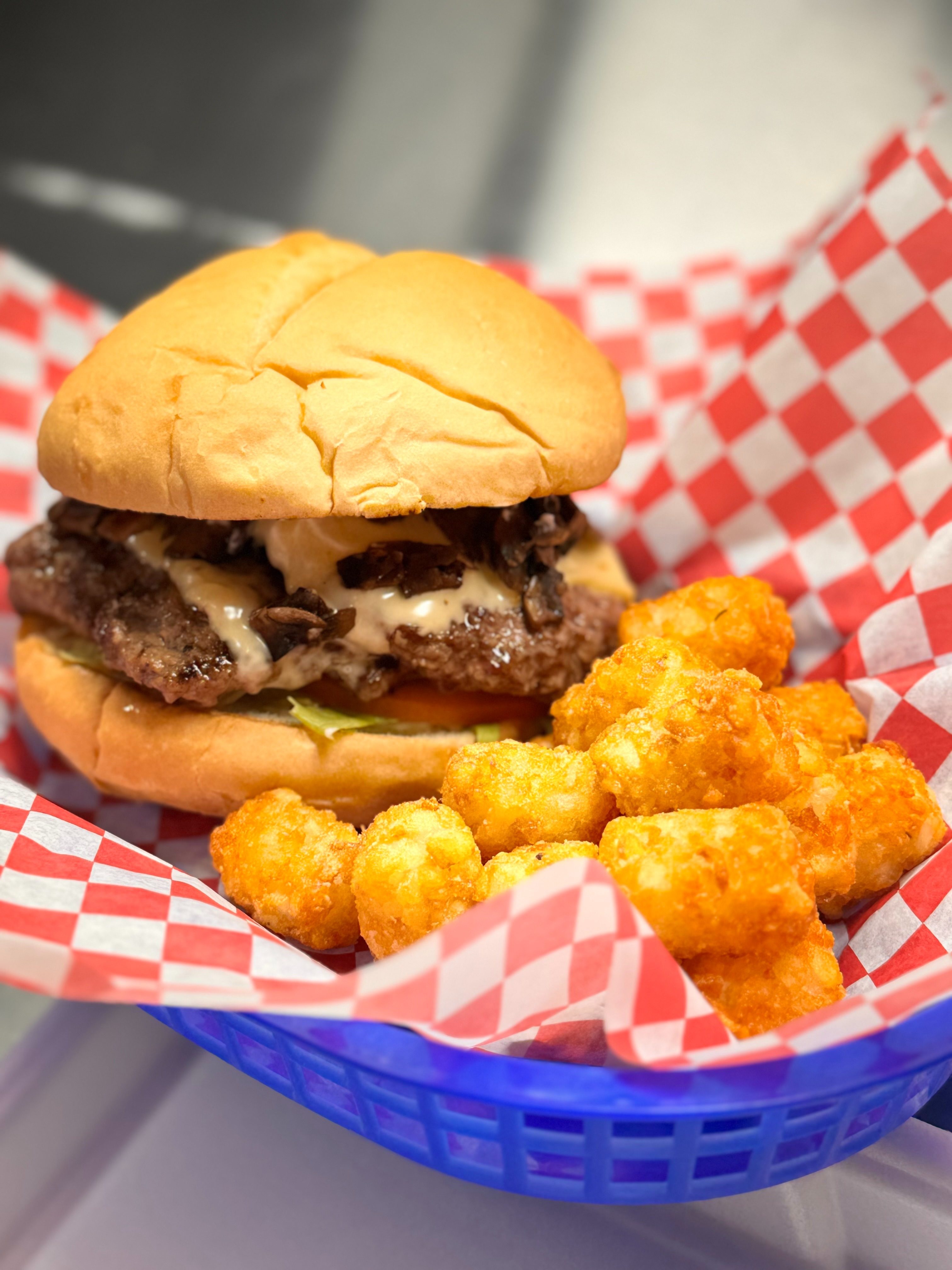 Swiss Mushroom Burger.